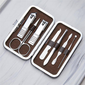 8in1 💅 Manicure Pedicure Stainless Steel Leather Pocket Set