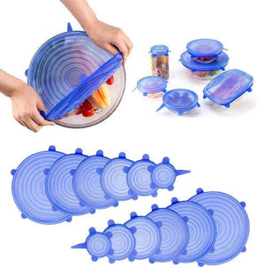 PACK OF 6 SILICONE LIDS