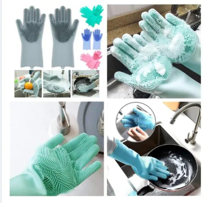 Silicone Washing Gloves For Cleaning Dishes, Plates etc.